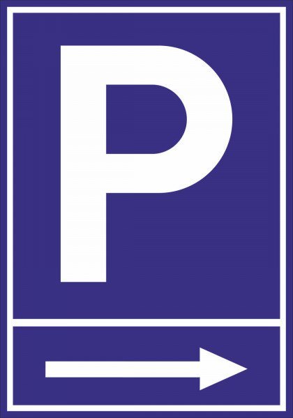 Parkplatzschild - Rechts - 30x21 cm