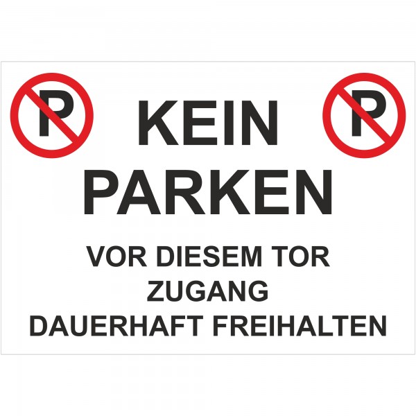 Aufkleber - Schild Kein Parken vor diesem Tor