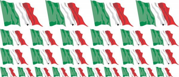 Mini Aufkleber Set - Fahne - Italien