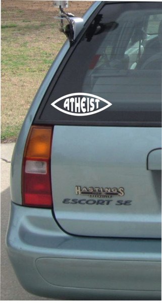 Atheist Fisch - 160x60 mm - Aufkleber - Autoaufkleber
