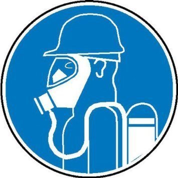 Schweres Atemschutzgerät tragen Gebotsschild - 31,5cm DE1034