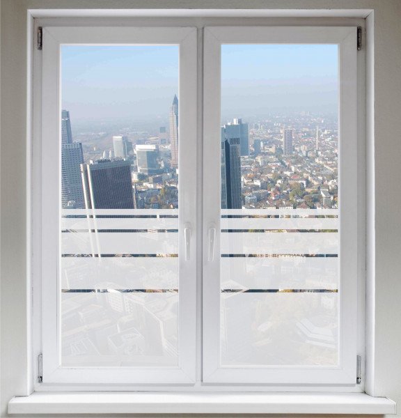 Sichtschutzfolie waagerechte Streifen Fensterfolie Fensterdeko  Milchglasfolie