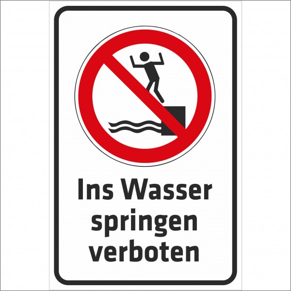 Schild - Ins Wasser springen verboten