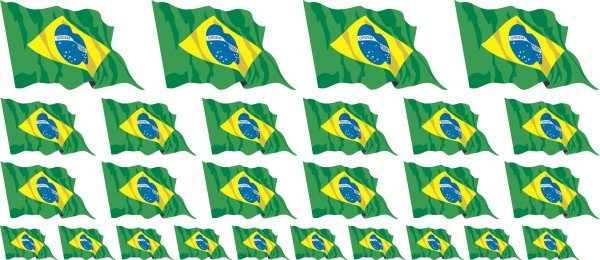 Mini Fahnen / Flaggen Brasilien