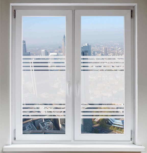 Glasdekorfolie Höhe 50cm - Streifendesign - für Duschkabine Bad Fensterfolie Dusche Sichtschutzfolie