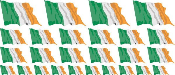 Mini Aufkleber Set - Fahne - Irland