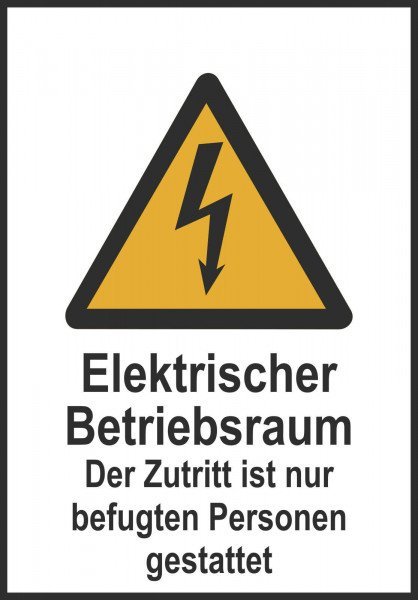 Elektrischer Betriebsraum Warn-Kombischild - 21x29,7 cm