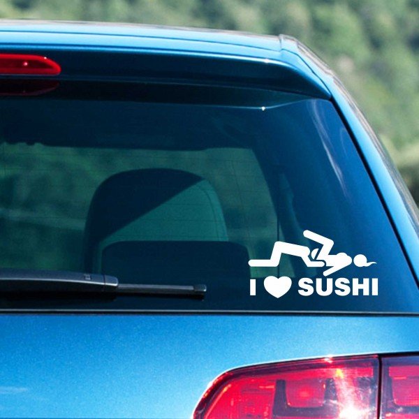 I Love Sushi - 190x100 mm - Aufkleber - Autoaufkleber