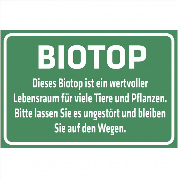 Schild Kreuzkrötenbiotop - Biotop - Dieses Biotop ist ein wertvoller Lebensraum für viele Pflanzen u