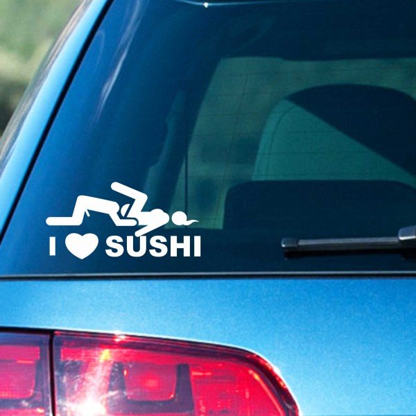 I Love Sushi - 160X80 mm - Aufkleber - Autoaufkleber