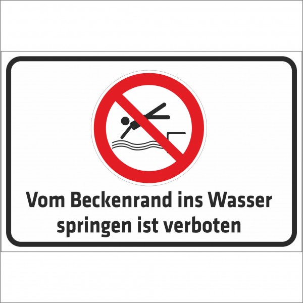 Schild - Verbotsschild - Vom Beckenrand ins Wasser springen ist verboten