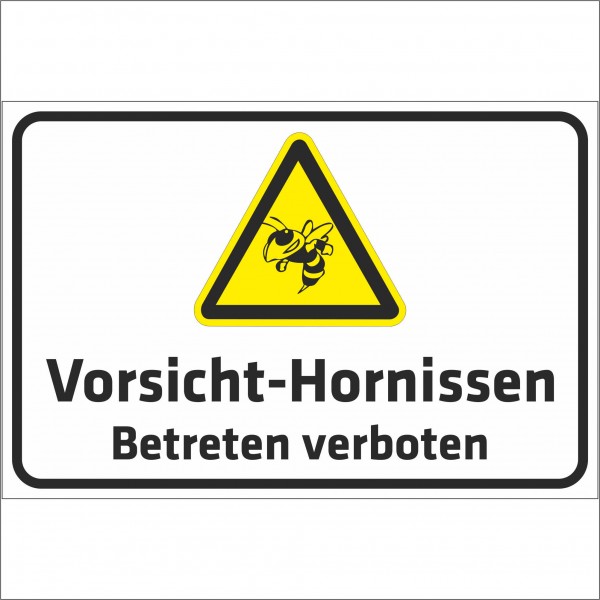 Schild Vorsicht Hornissen - Betreten verboten