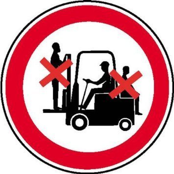 Mitfahren auf Gabelstapler verboten Verbotsschild - 10cm DE949