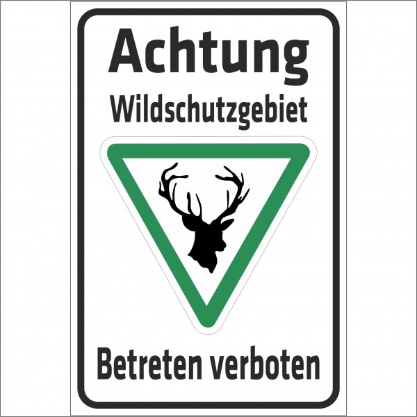 Schild Kreuzkrötenbiotop - Achtung Wildschutzgebiet - Betreten verboten - Hirsch