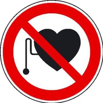 Verbot für Personen mit Herzschrittmacher Verbotsschild - 20cm DE787