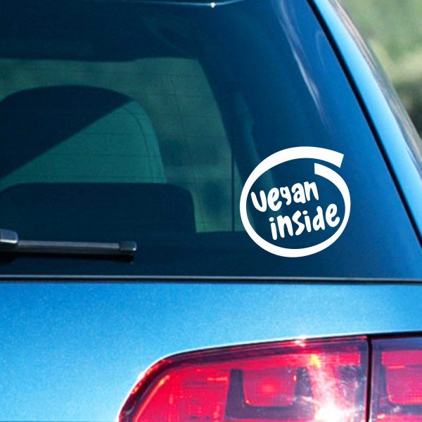 vegan inside - 120x120 mm - Aufkleber - Autoaufkleber