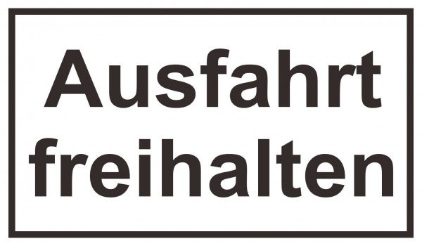 Ausfahrt freihalten Hinweisschild für Ausfahrten, 25x15 cm