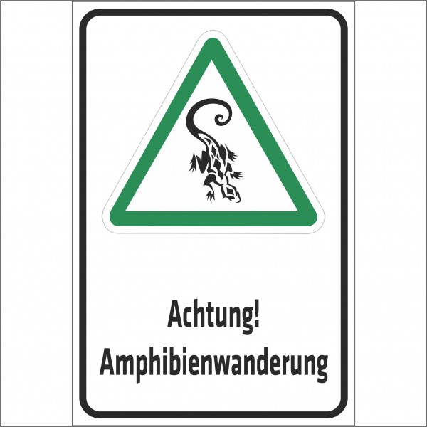 Schild Kreuzkrötenbiotop - Achtung Amphibienwanderung - Salamander