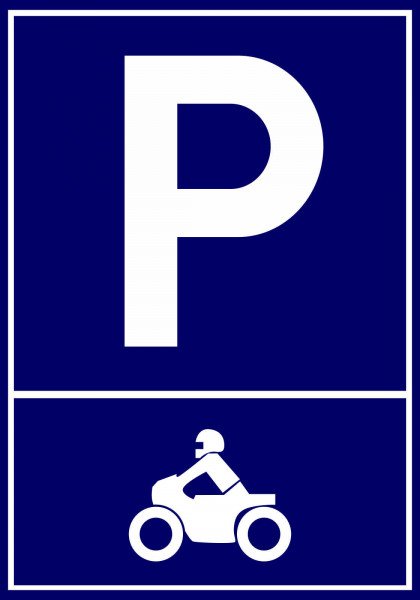 Parkplatzschild - Motorrad KRAD Motiv - 30x21 cm