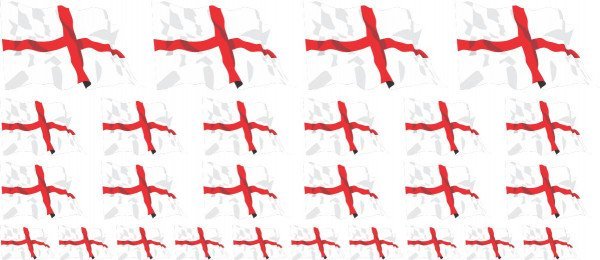 Mini Aufkleber Set - Fahne - England