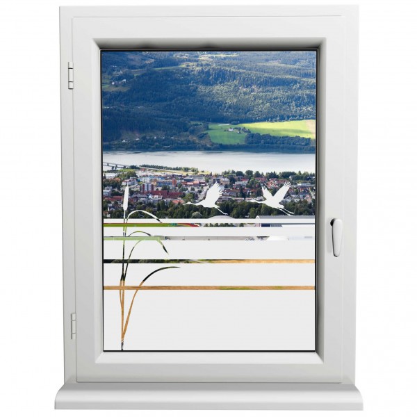 Glasdekorfolie - Storch - Sonnenschutz H50Line - Sichtschutzfolie