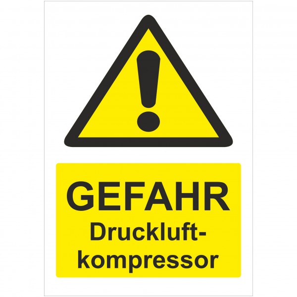 Aufkleber - Schild Gefahr Druckluft kompressor