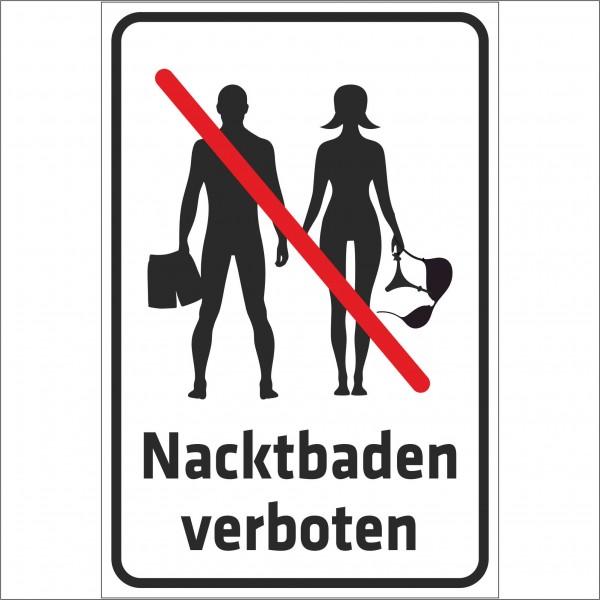 Schild - Verbotsschild -Nacktbaden verboten