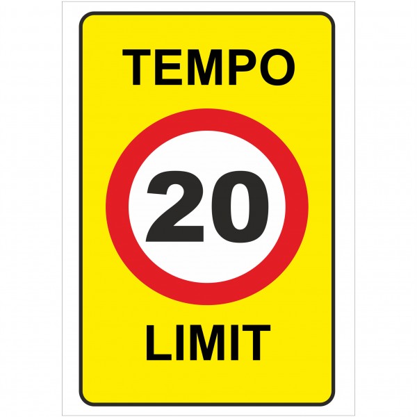 Aufkleber - Schild Tempo Limit 20