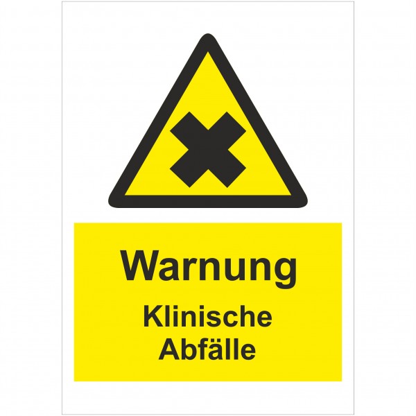 Aufkleber - Schild Klinische Abfälle Warnung