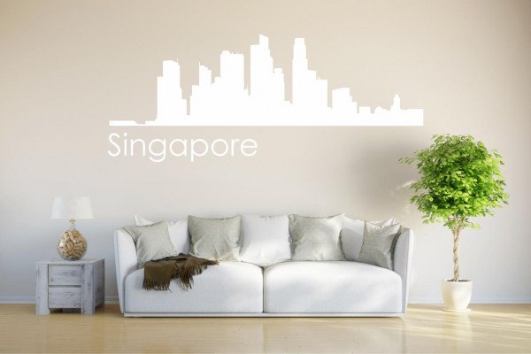 Wandtattoo - w517 Skyline Singapur - Wandaufkleber