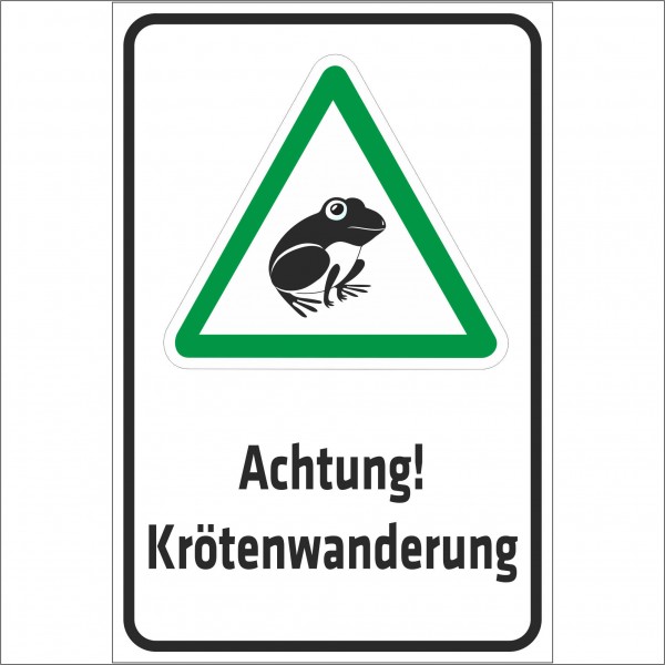 Schild Kreuzkrötenbiotop - Achtung Krötenwanderung