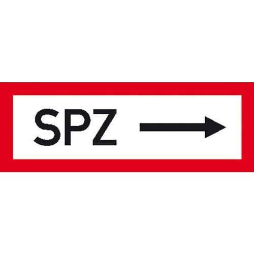 Hinweisschild für den Brandschutz SPZ -> - 42x14,80cm