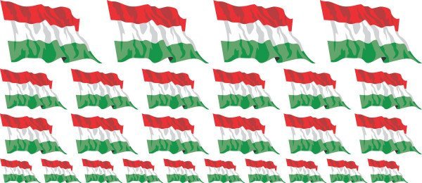 Mini Aufkleber Set - Fahne - Ungarn