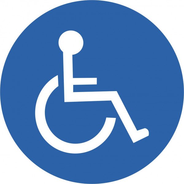 Autoaufkleber für Behinderte 95x95 mm - Aufkleber für Behinderte - Auto, Krankentransport