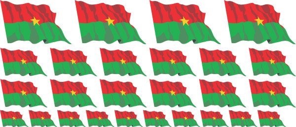 Mini Fahnen / Flaggen Burkina Faso