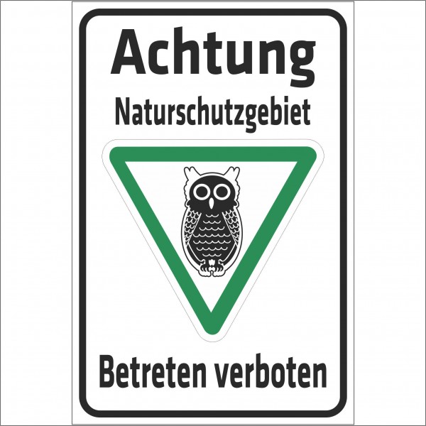 Schild Kreuzkrötenbiotop - chtung Naturschutzgebiet - Betreten verboten - Eule