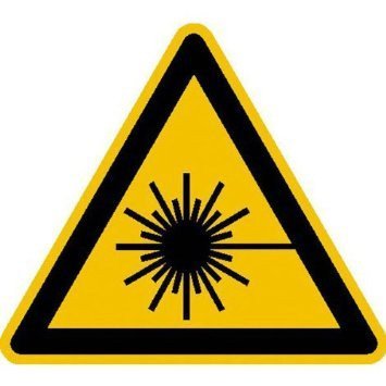 Warnung vor Laserstrahl Warnschild - 10cm DE855