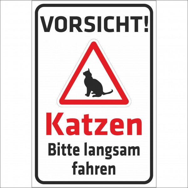 Schild Kreuzkrötenbiotop - Vorsicht Katzen - Bitte langsam fahren