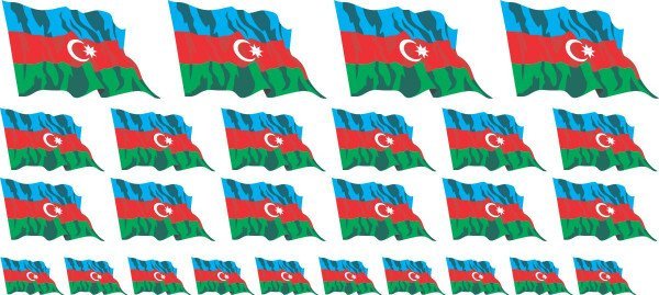 Mini Fahnen / Flaggen - Aserbaidschan