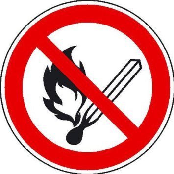 Feuer,offenes Licht und Rauchen verboten - 40cm DE942