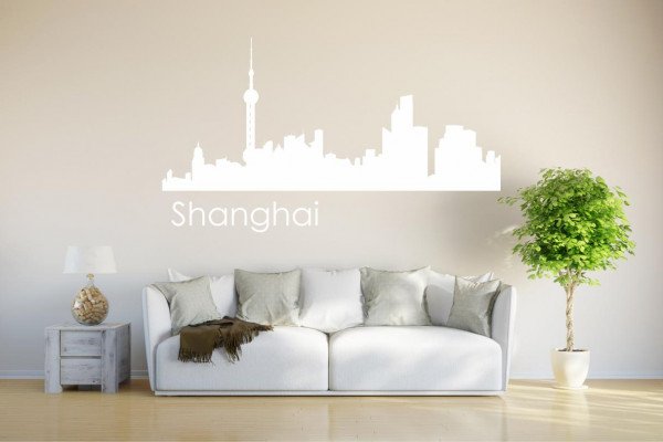 Wandtattoo - w513 Skyline Shanghai - Wandaufkleber