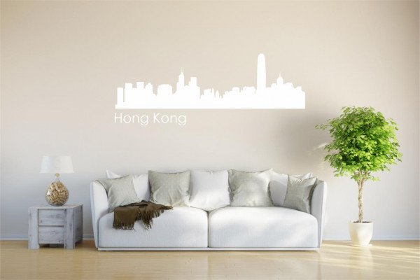 Wandtattoo - w518 Skyline Hong Kong - Wandaufkleber