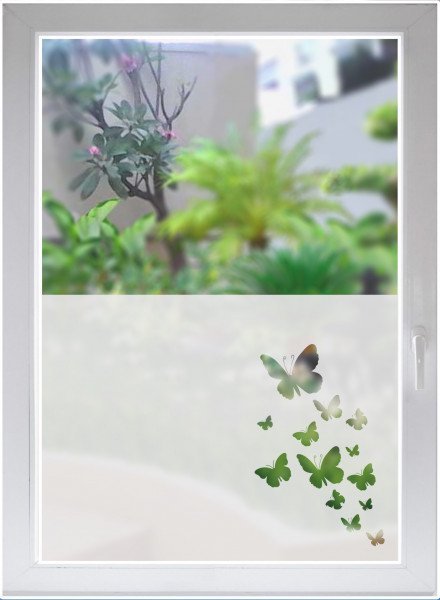 Fensterfolie Sichtschutzfolie Glasdekorfolie Schmetterlinge Butterflies satiniert