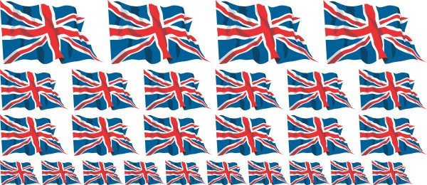 Mini Aufkleber Set - United Kingdom - Großbritannien