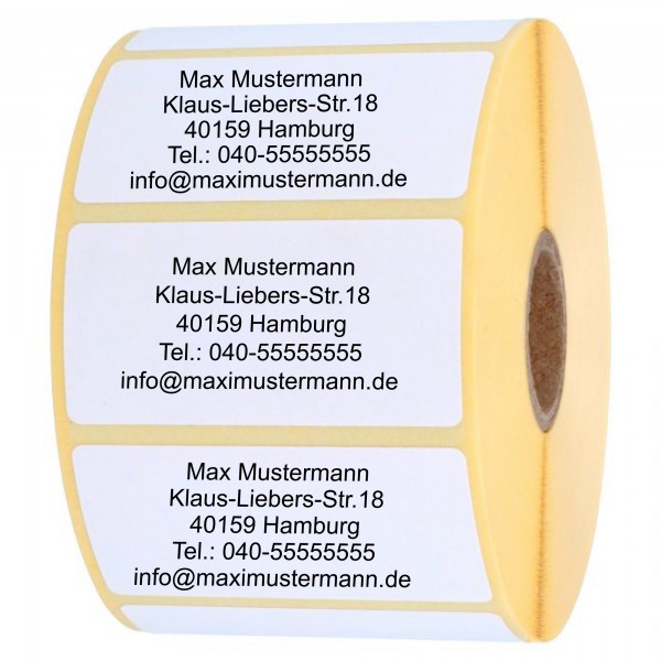 Etiketten - Adressetiketten - 40x22 mm - mit schwarz bedruckt - Haftpapier - Nummerierung